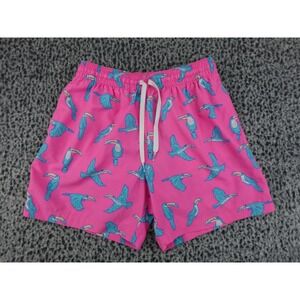 Chubbies Swim Trunks Mens Medium Pink Good 5.5 Inseam Toucan Bird Print Shorts